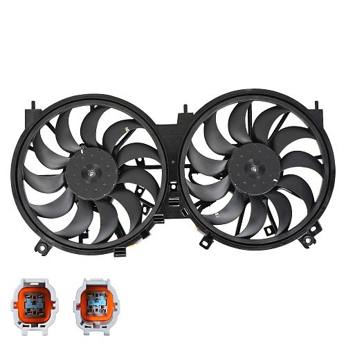 Электровентилятор охлаждения для автомобилей Nissan Teana (08-)/Murano (08-) (2 вент.) (с кожухом)