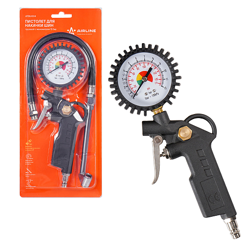 Пистолет для накачки шин грузовой 12 АТМ с манометром