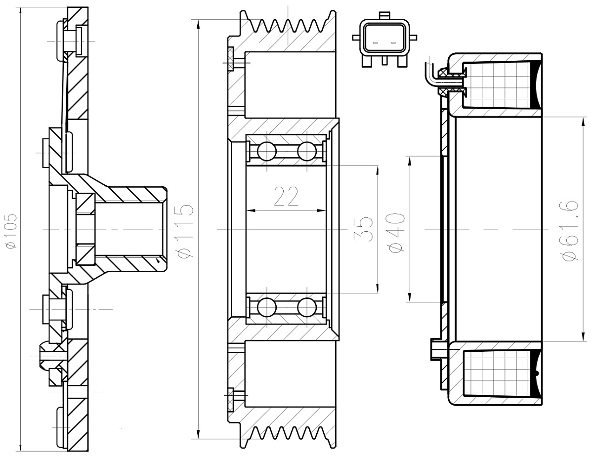 Муфта электромагнитная для компрессора кондиционера LCAC 1431 LUZAR