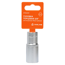 Головка торцевая 3/8"DR шестигранная 19мм, L=63мм пласт.подвес