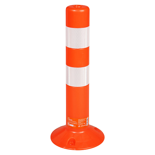 Столбик парковочный 480мм, 2 световозвр.полосы, анкерн.креп., пластик, оранжевый
