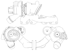 Турбокомпрессор для а/м BMW 1 (F20) (11-) /3 (F30) (12-) [N13B16A] 1.6T (тип MGT1549ZDL)