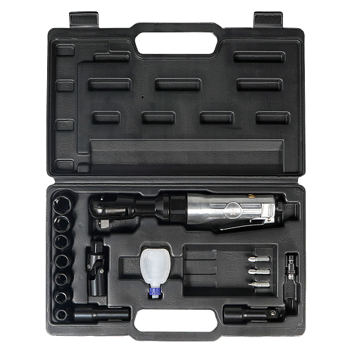 Трещотка пневматическая 1/2" 61Нм с головками 17 пр. кейс