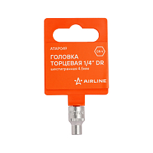 Головка торцевая 1/4"DR шестигранная 4.5мм, L=25мм пласт.подвес