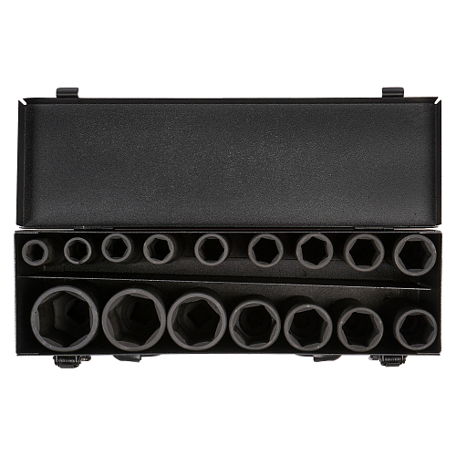 Набор головок ударных 1/2"DR L=78мм, 16пр. (10-32мм) металл.кейс