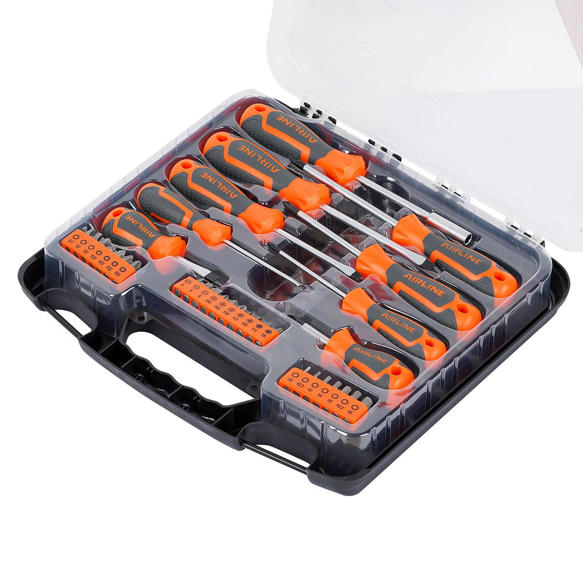 Набор отвёрток и бит 33пр. (SL, PH, PZ, HEX, TORX, SQUARE) пласт.кейс