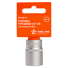 Головка торцевая 1/2"DR шестигранная 18мм, L=38мм пласт.подвес