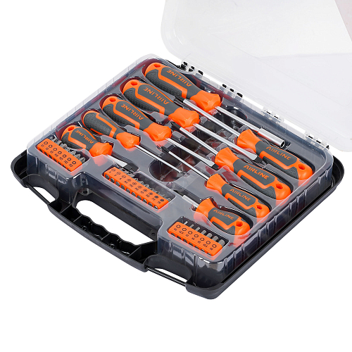 Набор отвёрток и бит 33пр. (SL, PH, PZ, HEX, TORX, SQUARE) пласт.кейс