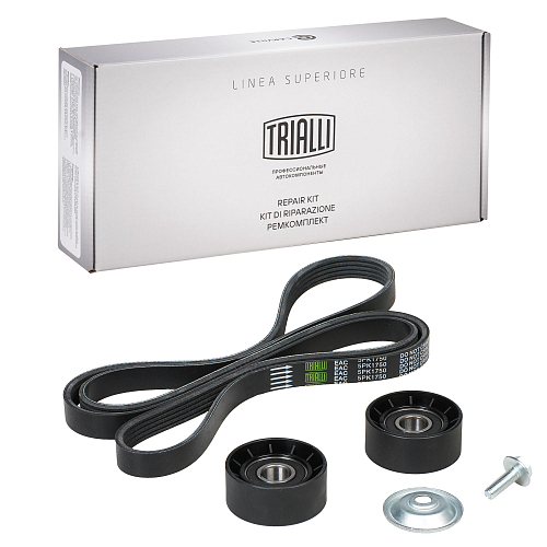 Ремкомплект привода для автомобилей Renault Logan (04-) 1.4i/1.6i 8V [K7J; К7M] A/C (1ремень 5PK1750 + 2 ролика)