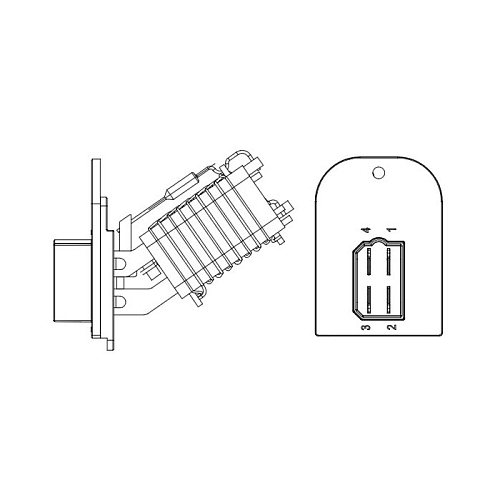 Резистор электровентилятора отопителя для автомобилей Лада 1118, 2170, 2110, 2112, 2123 (4-х контактный)
