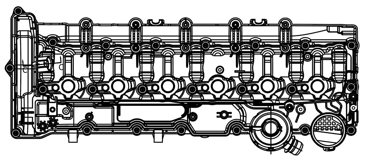 Крышка клапанная для а/м BMW X6 (07-)/X5 (13-)/X3 (10-)/7 (08-) 3.0D