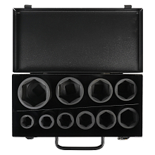 Набор головок ударных 3/4"DR L=56мм, 10пр. (17-46мм) мет. кейс.