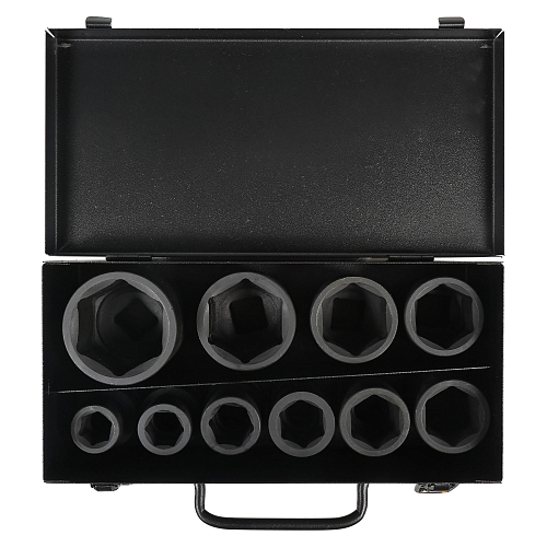 Набор головок ударных 3/4"DR L=56мм, 10пр. (17-46мм) мет. кейс.