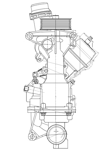 Насос водяной для автомобилей Mercedes-Benz C (W205) (14-)/E (W213) (16-) 1.6i/2.0i [M274]