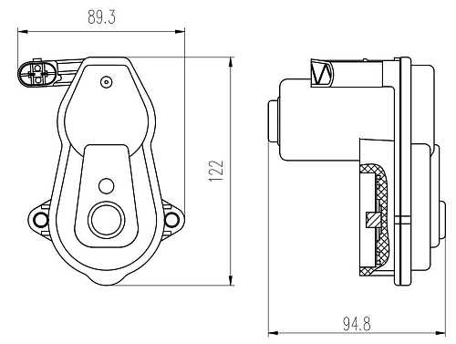 Электродвигатель стояночного тормоза для автомобилей Nissan Qashqai II (13-) левый