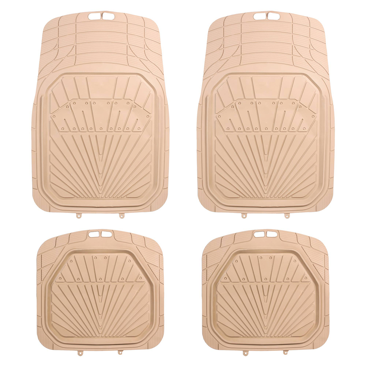 Ковры в салон с выс. бортиком, ПВХ, универсальные, бежевые, компл. 4 шт.