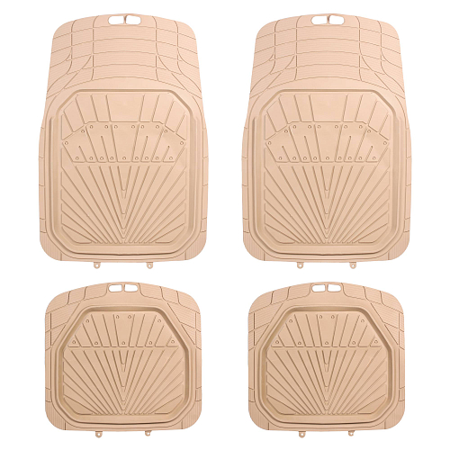 Ковры в салон с выс. бортиком, ПВХ, универсальные, бежевые, компл. 4 шт.
