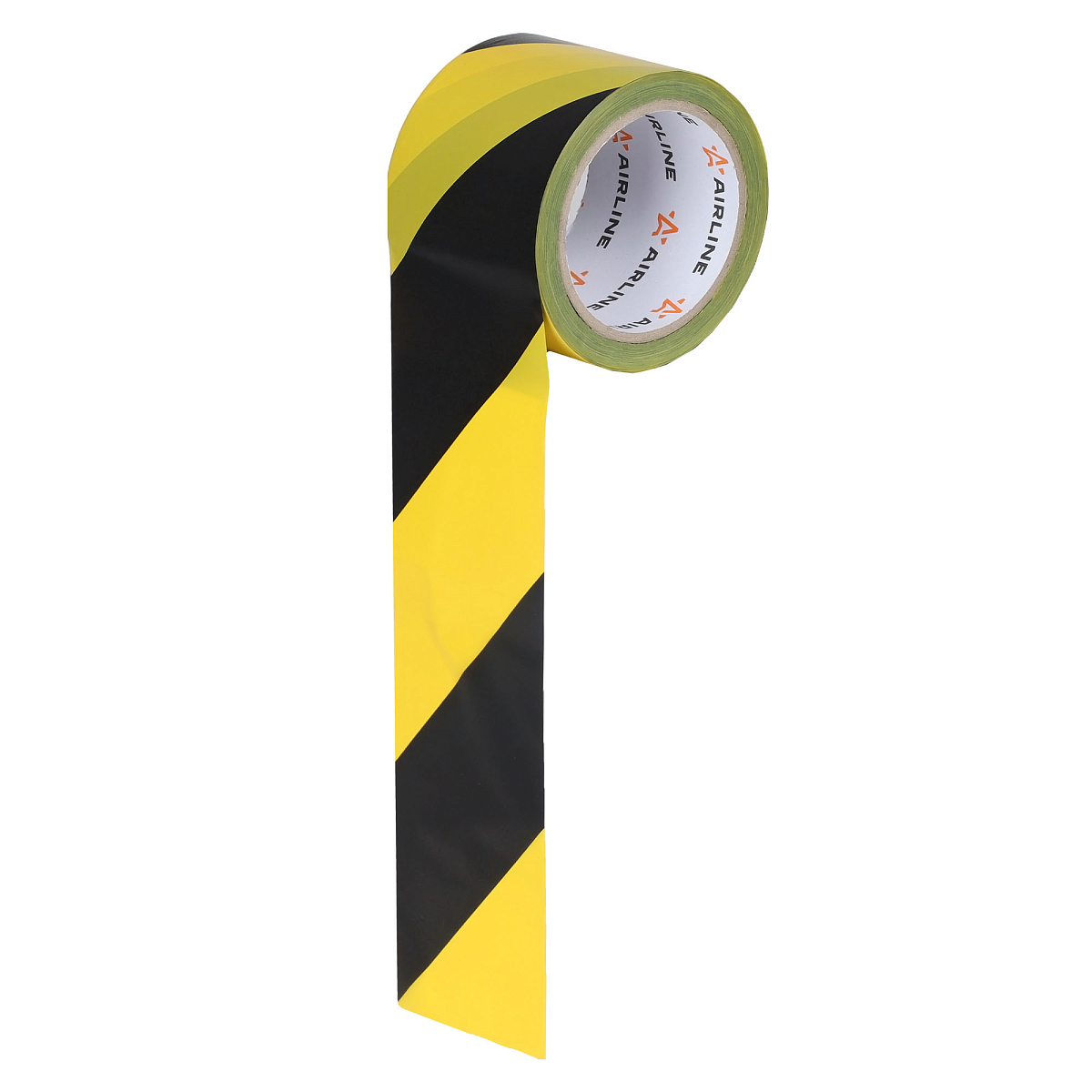 Лента сигнальная оградительная 75мм*100м, 30мкм цвет черный/желтый