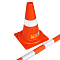 Конус дорожный 320мм с Вехой сигнальной 1200мм, с световозвр.полосами, оранжевый
