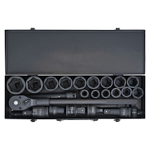 Набор головок ударных 3/4"DR L=56мм, 24пр. (17-50мм) металл.кейс