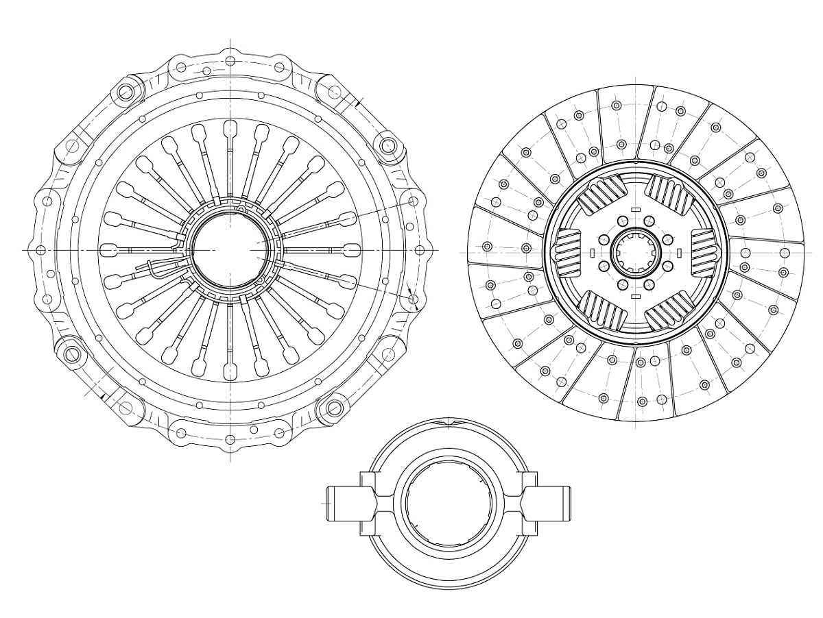 Комплект сцепления для автомобилей КамАЗ 65115 / 43118 6.7D / 11.8D (280-300 л.с.) в сборе с муфтой
