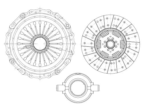 Комплект сцепления для автомобилей КамАЗ 65115 / 43118 6.7D / 11.8D (280-300 л.с.) в сборе с муфтой