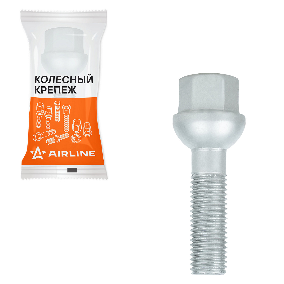 Болт колесный M12x1,5x32x62,5, сфера R12, ключ 17, дакромет, 1 шт для Mercedes