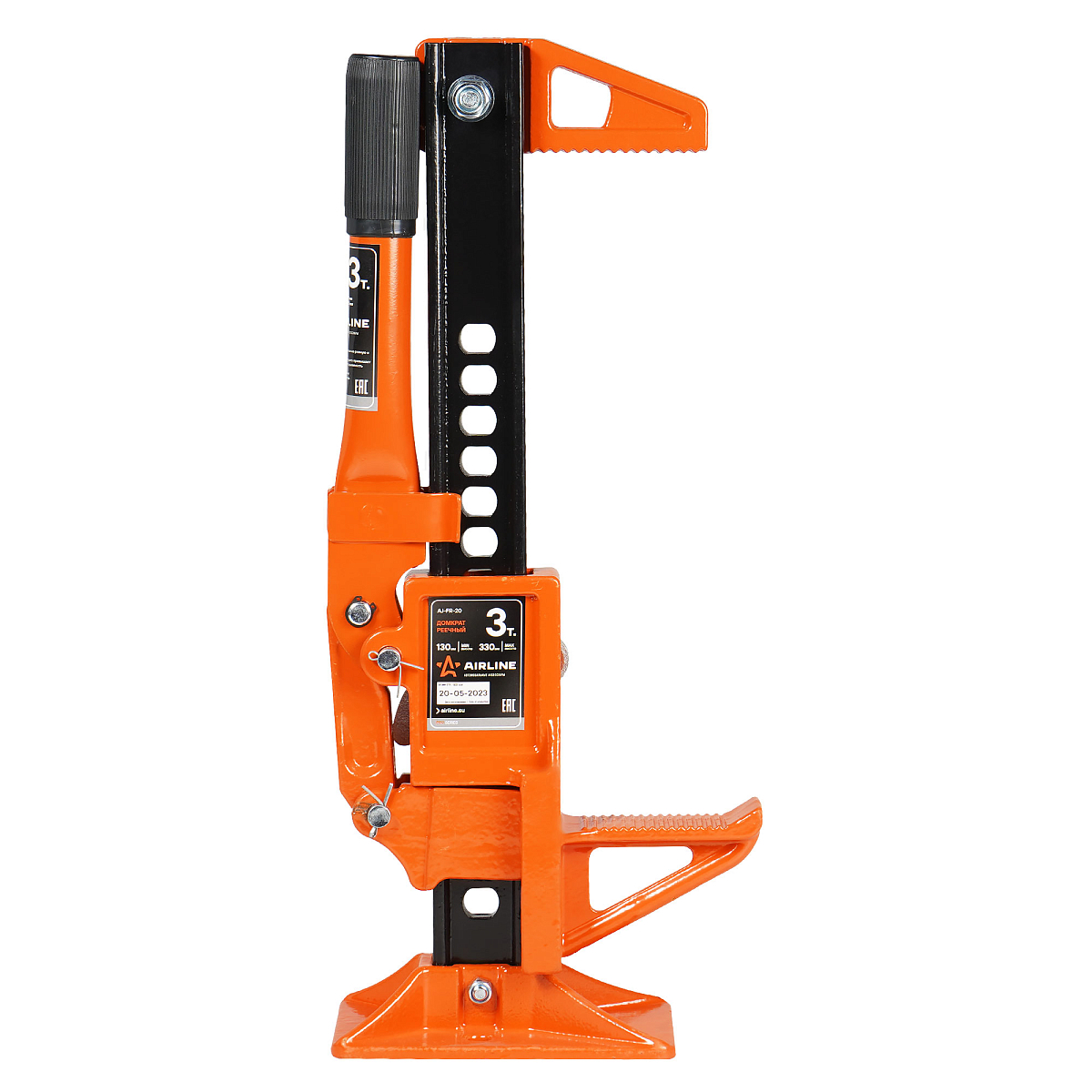 Домкрат реечный 20" 3т 130-330мм PRO усил. мех