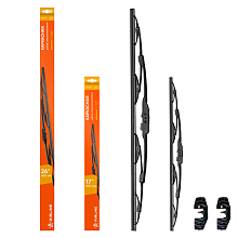 Щетки стеклооч комплект (2 штуки) 650/430мм (26"/17") каркасные с креплением "Крючок 9х3, 9х4 мм" (AWBJ014) МП-серия