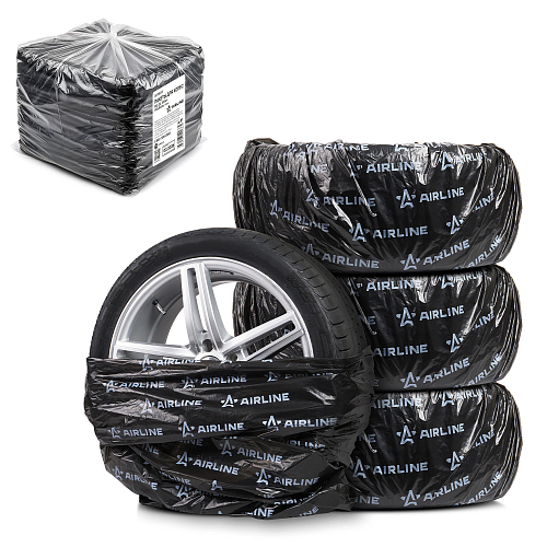 Пакеты для колес R12-22, 100шт в пакете, 110х110см, 17мкм, черн.