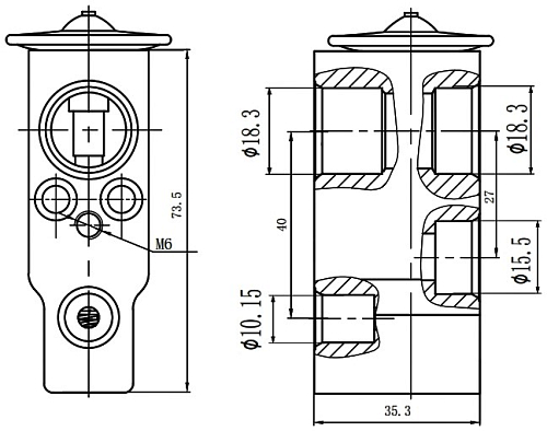 Клапан расширительный кондиционера (ТРВ) для автомобилей Civic VIII (06-)