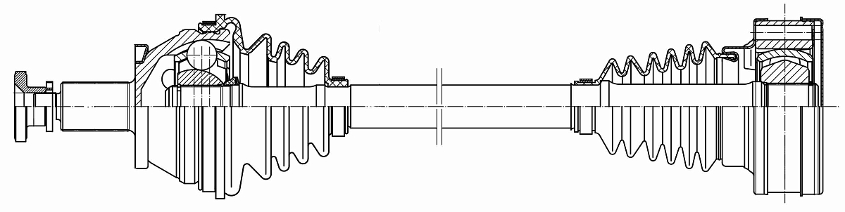 Привод левый для автомобилей Skoda Rapid (12-) 1.4i DSG