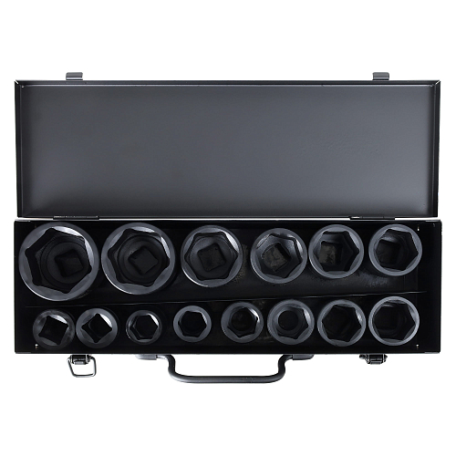 Набор головок ударных 3/4"DR L=56мм, 14пр. (17-50мм) мет. кейс МП-серия