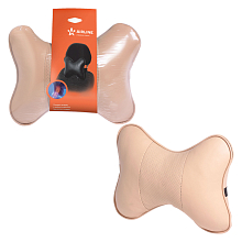 Подушка-косточка на подгол. "Лима", экокожа, 1 шт., бежевая (ASP-B-07)