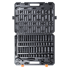 Набор головок ударных 1/2"DR 6гр. 65пр. универсальный (10-24мм, 3/8"-1-1/4") пласт.кейс.