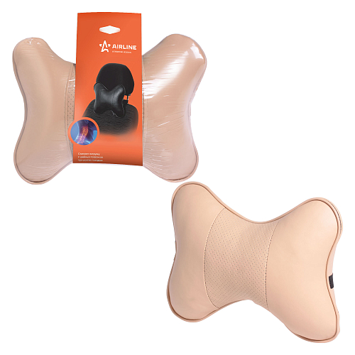 Подушка-косточка на подгол. "Лима", экокожа, 1 шт., бежевая (ASP-B-07)