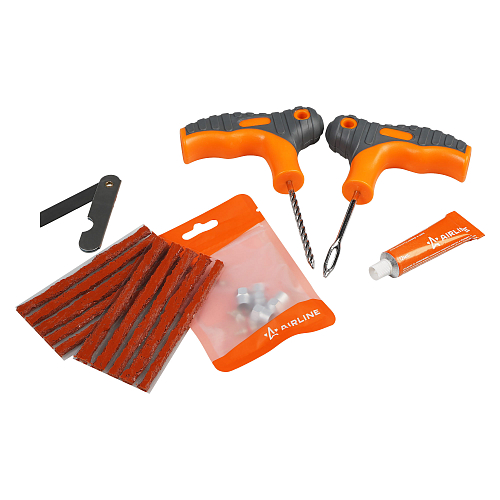 Набор для ремонта шин (прорезин.ручки, клей, шило2шт, жгуты5шт, нож, золотн.4шт, колпач.4шт)