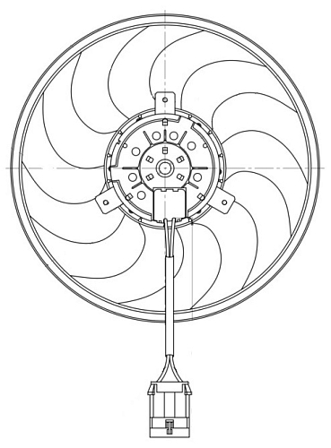 Электровентилятор кондиционера для автомобилей Opel Astra H (04-)/Zafira B (05-) (без кожуха)