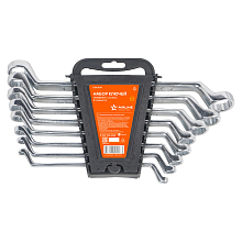 Набор ключей накидных с изгибом 8пр. (6х7мм-20х22мм) холдер