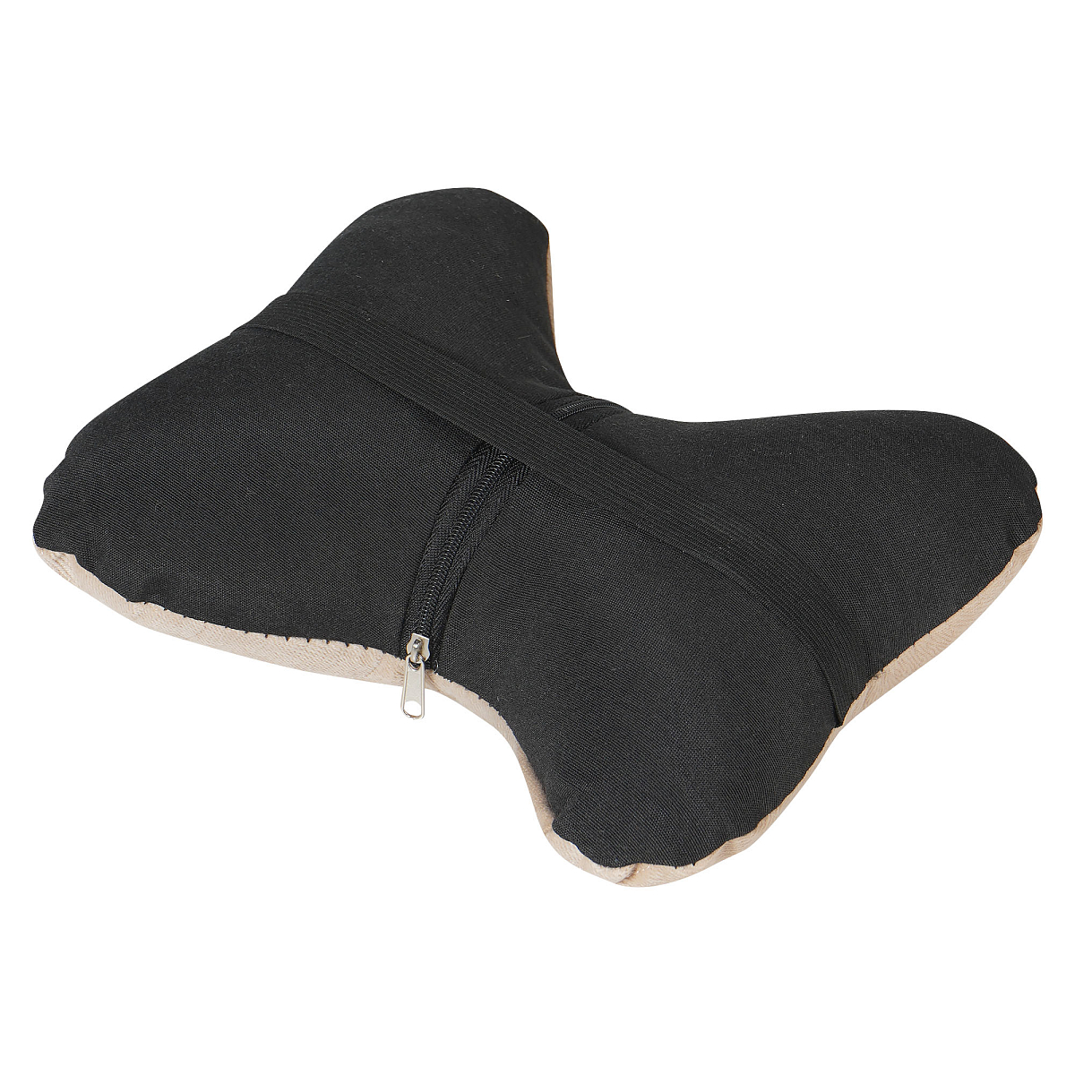 Подушка-косточка на подгол. "Алькантара", ткань, 1 шт., бежевая