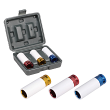 Набор головок ударных для колёсных дисков 1/2"DR L=78мм шестигранных удлинённых 3пр. (17,19,21мм)