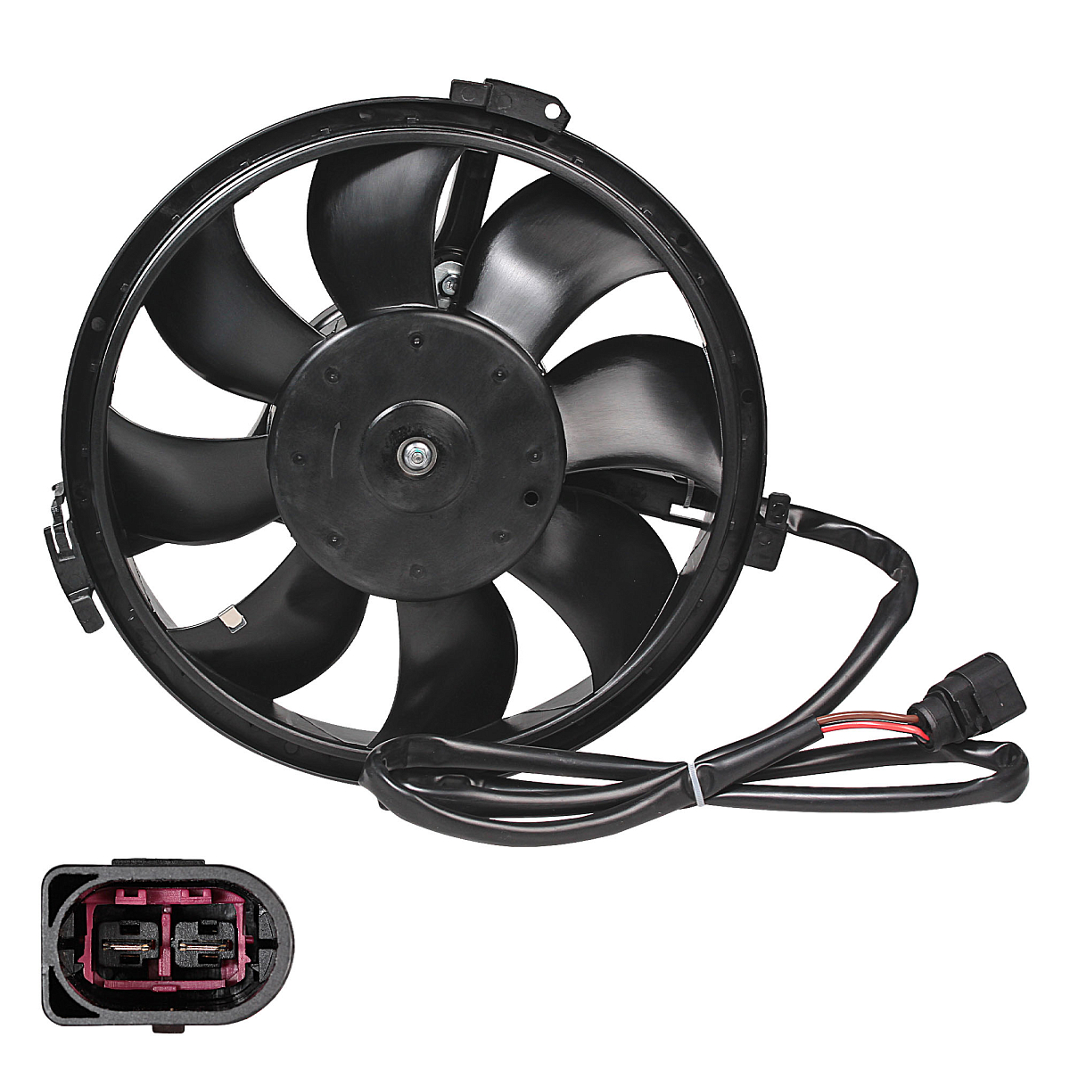 Электровентилятор кондиционера для автомобилей VW Passat (B5) (96-)/Audi A6 (C5) (97-) (c кожухом) (тип Gate)