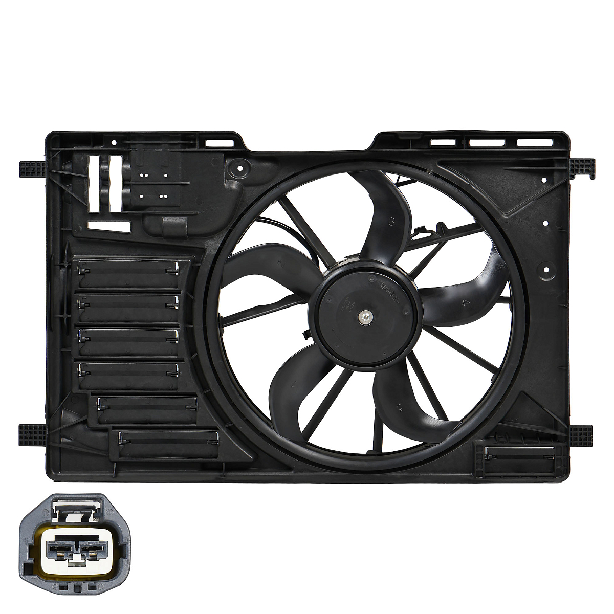 Электровентилятор охлаждения для автомобилей Ford Kuga II (13-) 1.5T/1.6T (с кожухом)