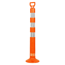 Столбик парковочный 750мм(СПУ) 3 световозвр.полосы, ручка(ухо),болт.креп., пластик,оранж.