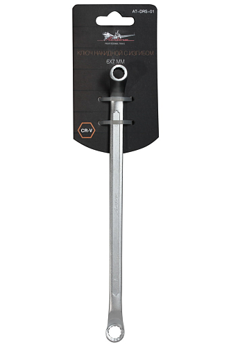 Ключ накидной с изгибом 6х7мм PRO, пласт.подвес