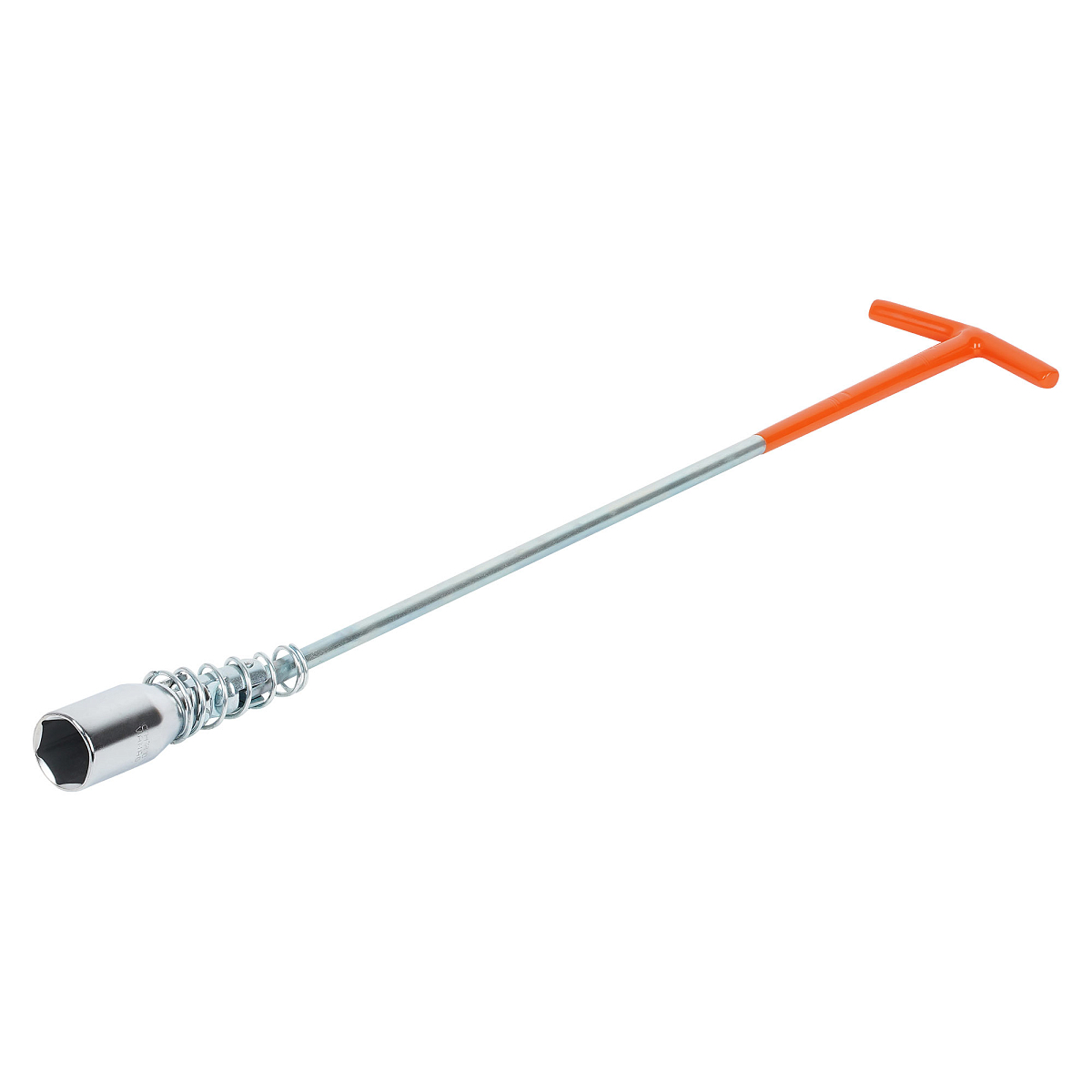 Ключ свечной Т-образный карданный 21мм, 500мм с пружиной, резиновый фиксатор