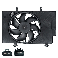 Электровентилятор охлаждения для автомобилей Ford EcoSport (13-)/Fiesta (Mk6) (08-) (с кожухом и резистором)