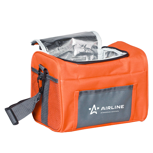 Сумка-холодильник (термосумка) 6л, 24*18*17см, цвет оранжевый/серый