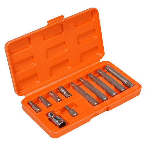 Набор бит вставок RIBE 3/8" 30мм и 75мм с держателем бит 1/2"DR 11 пр. в кейсе