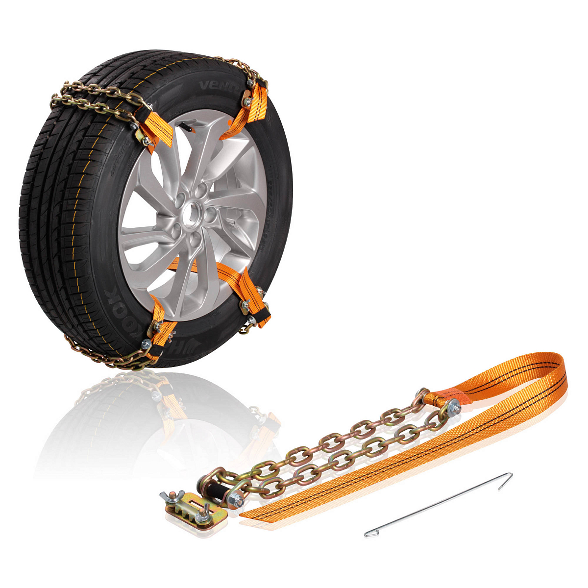 Цепи (браслеты) противоскольжения для кросс-ов (колёса 205-225 мм), усиленные, к-т 2 шт.